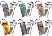 Albuquerque FootWhere® Souvenir Keychains. 6 Piece Set. Made in USA-FootWhere® Souvenirs